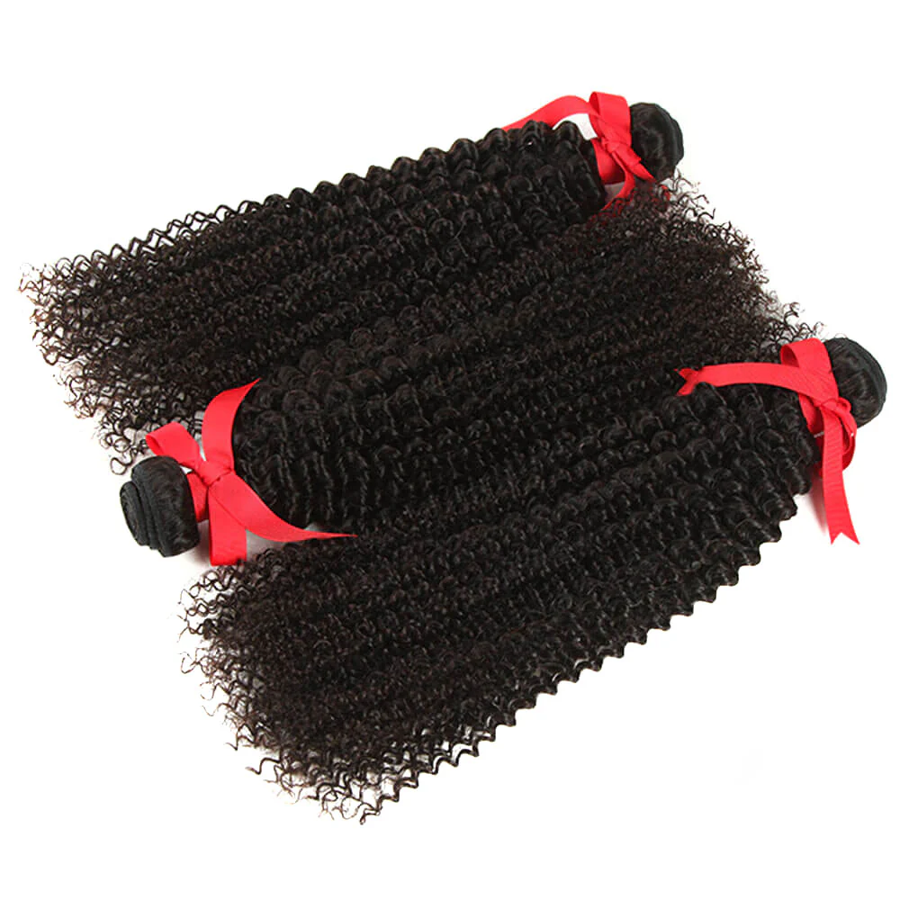 QVR Mongolian Human Hair Bundles Virgin Kinky Curly Jerry Curl Hair 3 Bundles Natural Color - Image 8