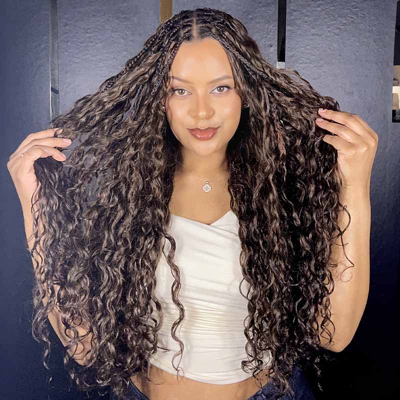 P3G5|Dark Brown Water Wave Miracle Knots Human Hair - Image 3