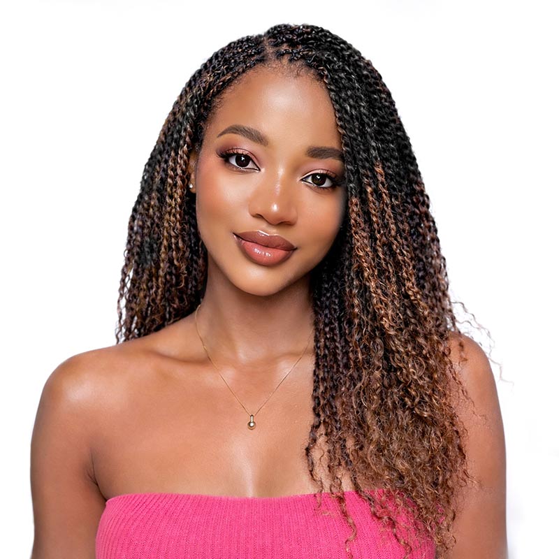 QVR Ombre Brown #T1B/30 Afro kinky Bulk Human Hair for Braiding & Twists - Image 3