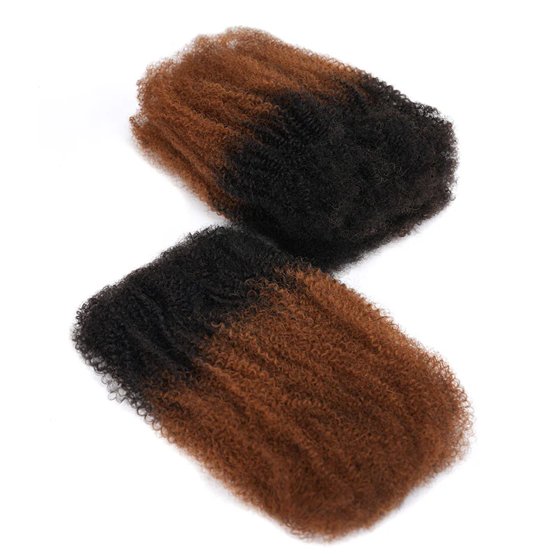 QVR Ombre Brown #T1B/30 Afro kinky Bulk Human Hair for Braiding & Twists - Image 6