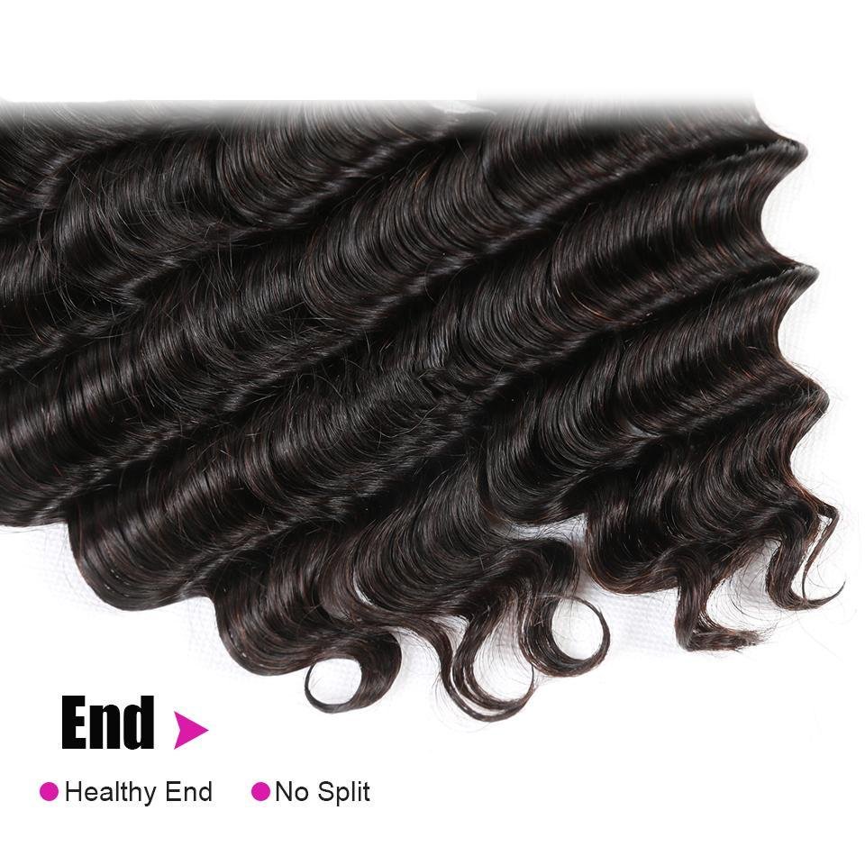 Loose Deep Wave Bundles with Closure Peruvian Hair Bundles with Closure Remy 100% Human Hair Bundles with 4x4 lace Closure - Image 7