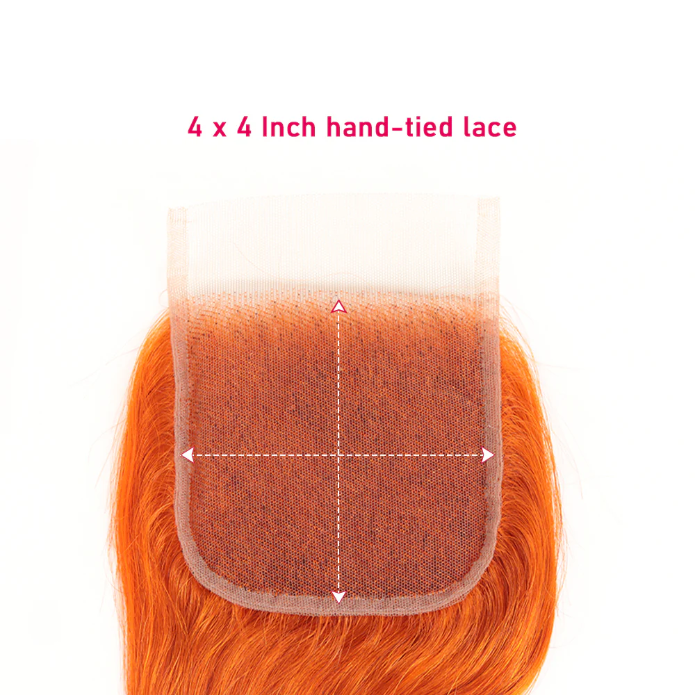 QVR Body Wave Hair Bundles With Closure Remy Human Hair 3 Bundles with Frontal Orange Ginger Color - Image 11