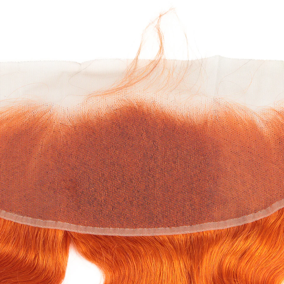 QVR Body Wave Hair Bundles With Closure Remy Human Hair 3 Bundles with Frontal Orange Ginger Color - Image 13