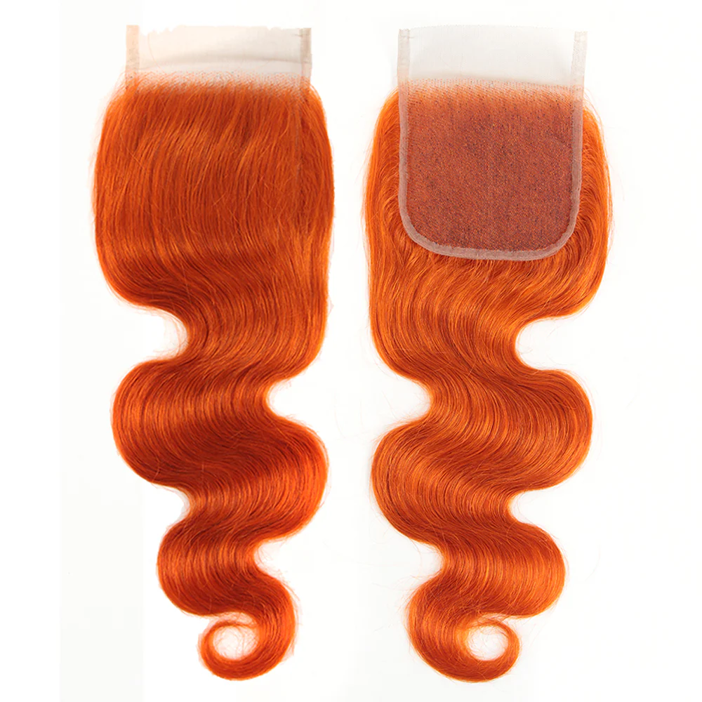 QVR Body Wave Hair Bundles With Closure Remy Human Hair 3 Bundles with Frontal Orange Ginger Color - Image 9