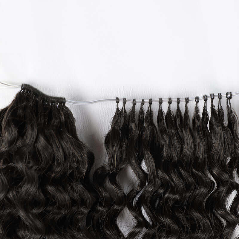 QVR Lightweight T2/30 Color Small Kinky Curly Feather Crochet Braid Human Hair Extension - Image 13