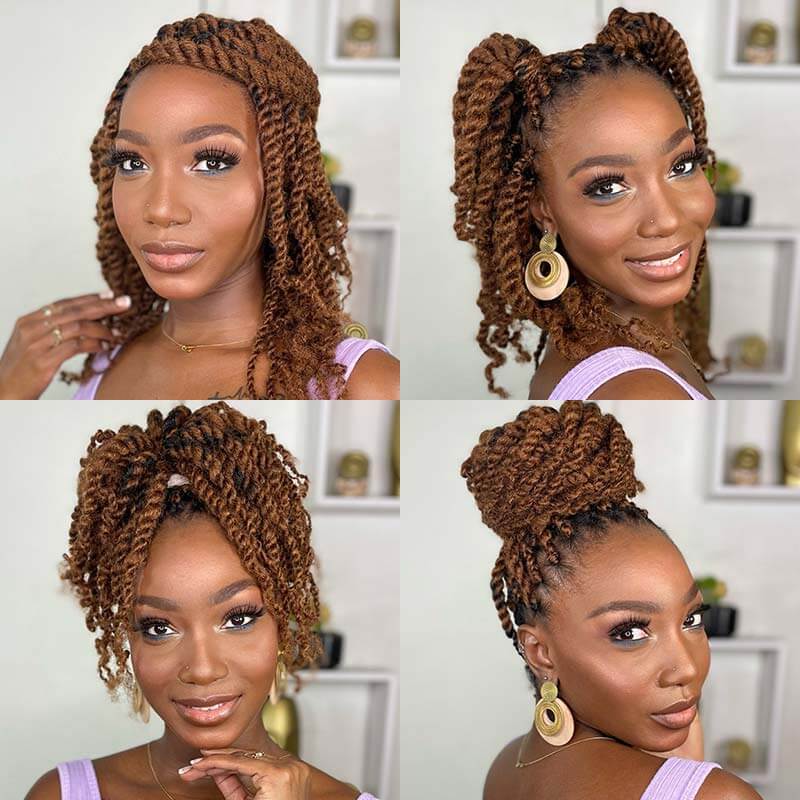 QVR Affordable Afro Kinky Bulk Human Hair Auburn Color For Braiding DreadLock - Image 12