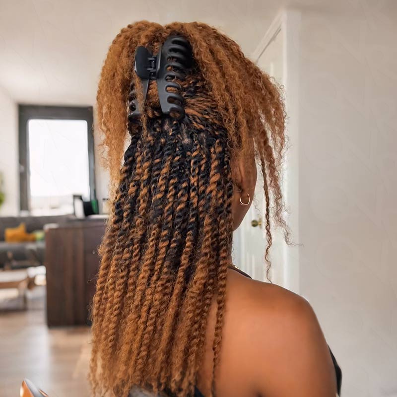 QVR Affordable Afro Kinky Bulk Human Hair Auburn Color For Braiding DreadLock - Image 20