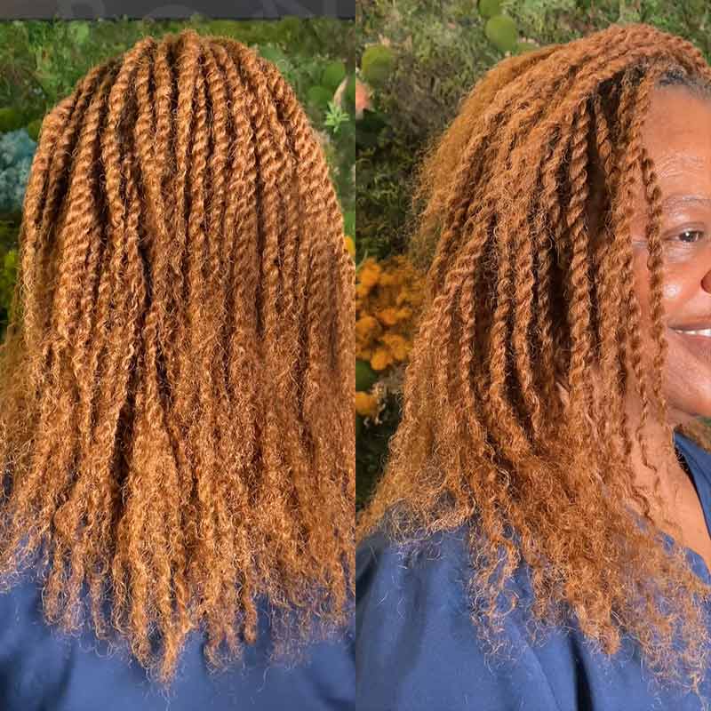 QVR Affordable Afro Kinky Bulk Human Hair Auburn Color For Braiding DreadLock - Image 5
