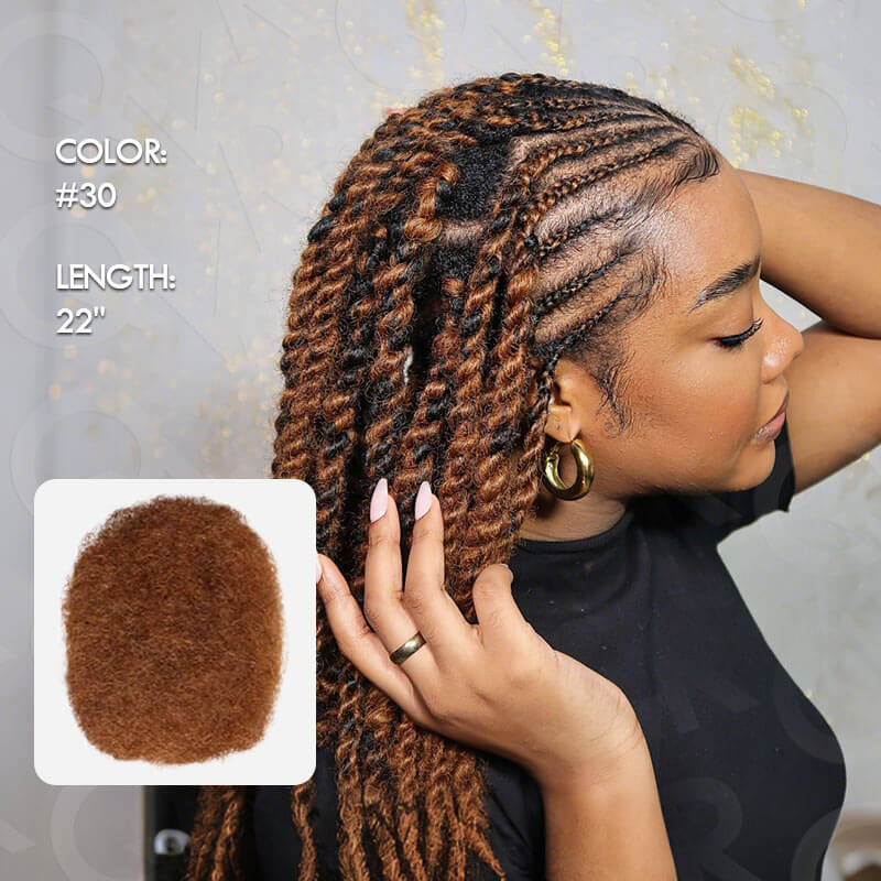 QVR Affordable Afro Kinky Bulk Human Hair Auburn Color For Braiding DreadLock - Image 7