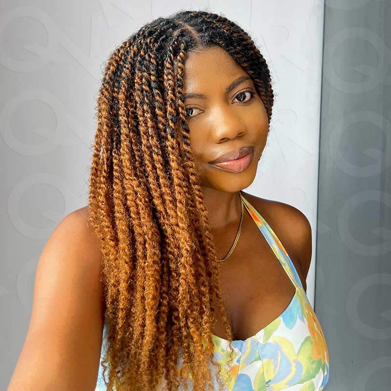 QVR Affordable Afro Kinky Bulk Human Hair Auburn Color For Braiding DreadLock - Image 8