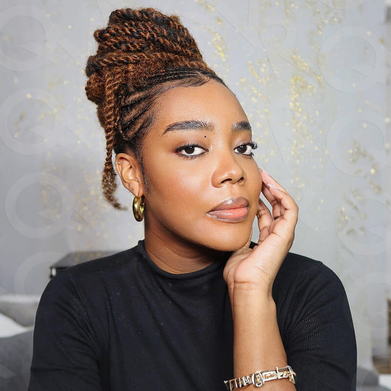 QVR Affordable Afro Kinky Bulk Human Hair Auburn Color For Braiding DreadLock - Image 9