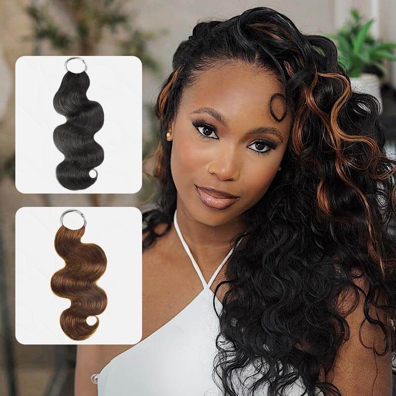 QVR Body Wave Crochet Hair Natural Black Machine Made Feather Human Hair Extension - Image 13