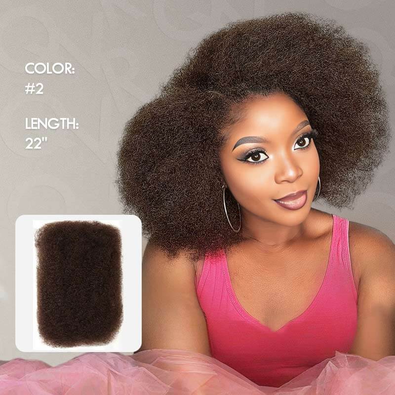 QVR Dark Brown Afro kinky Bulk Hair Extensions For Braiding Dreadlock Human Hair - Image 12