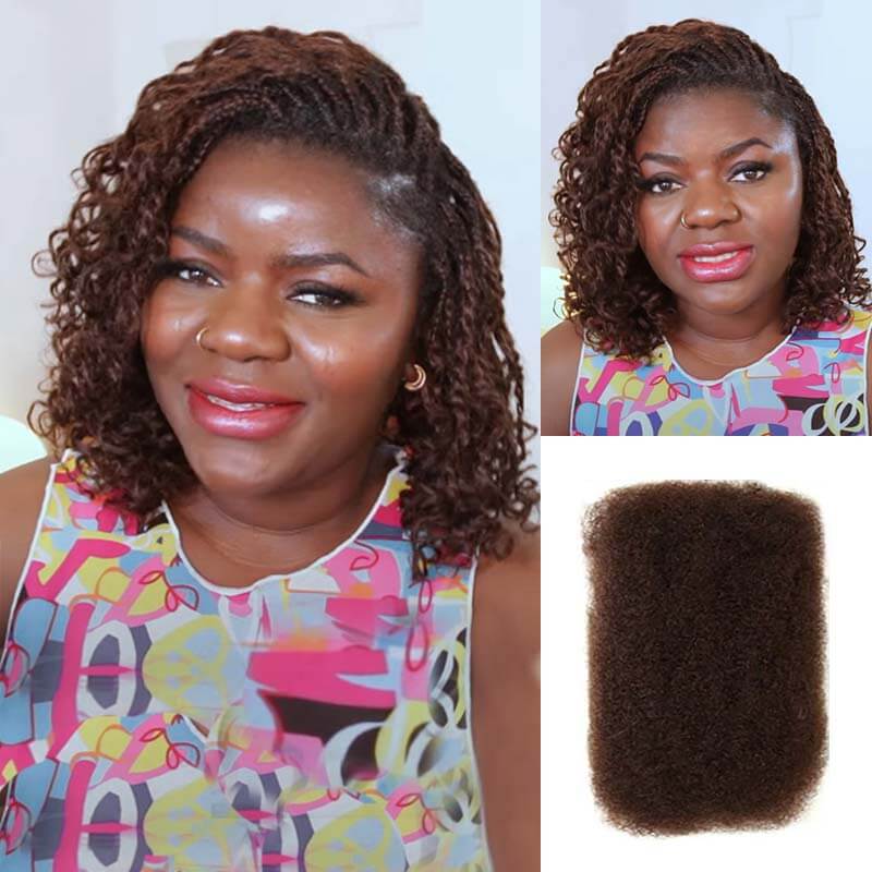 P3G5|Dark Brown Afro kinky Bulk Human Hair - Image 5