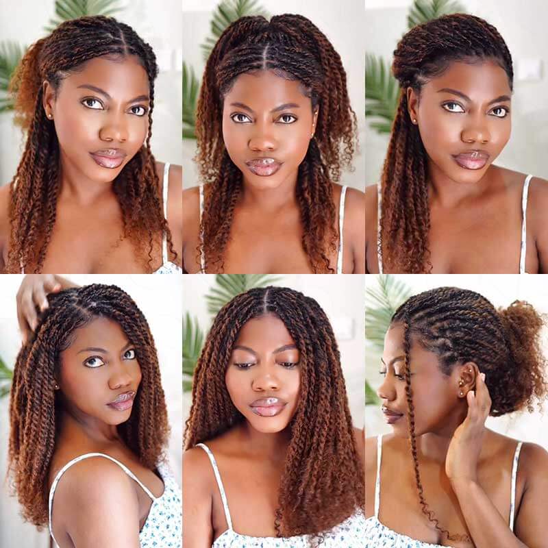 QVR Mixed Color #4/30 Afro Kinky Bulk Highlights #27/30 Human Hair - Image 4