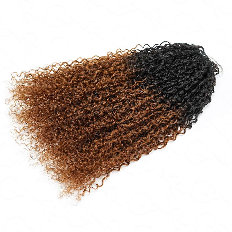QVR #T1B/30 Feather Crochet Human Hair Burmese Kinky Curly Machine Made Crochet Weave Hair Extensions - Image 3