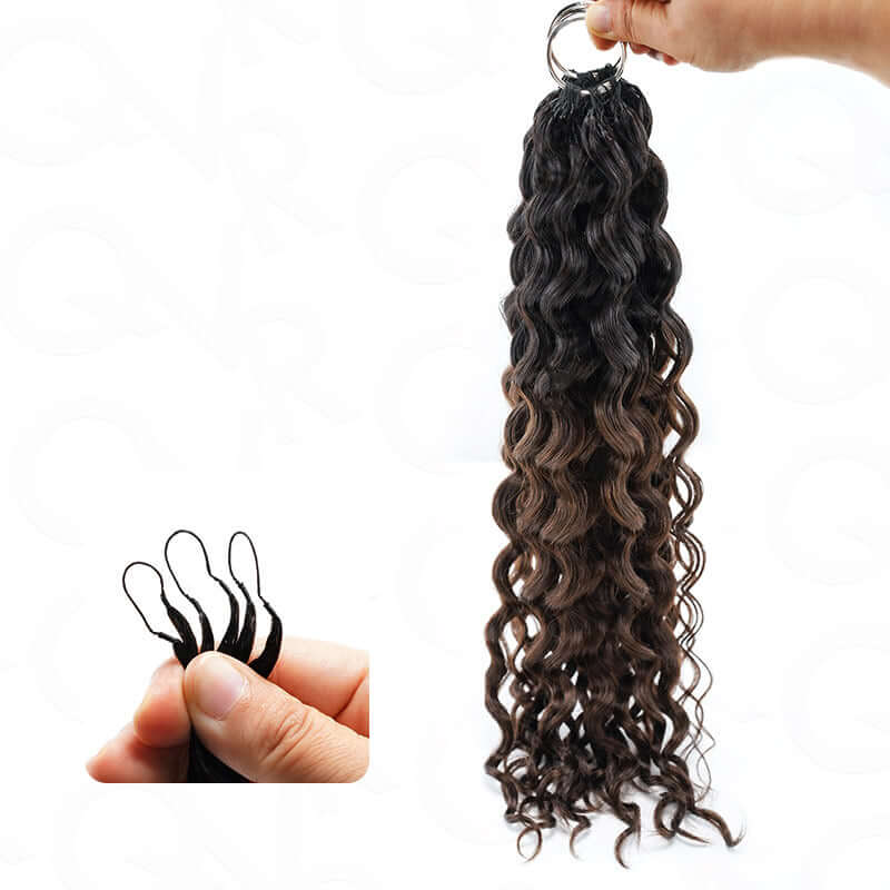 QVR Ombre Brown #T1B/4 Feather Crochet Human Hair Afro Kinky Curly Machine Made Crochet Weave Hair Extensions - Image 10