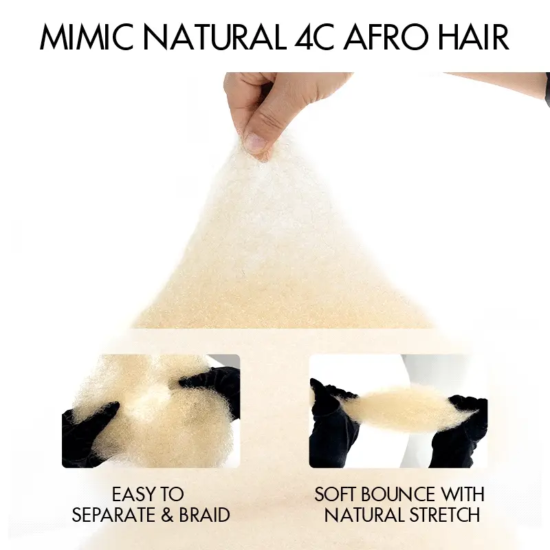 QVR #613 Blonde Color Afro kinky Bulk Human Hair for Braiding & Twists - Image 8