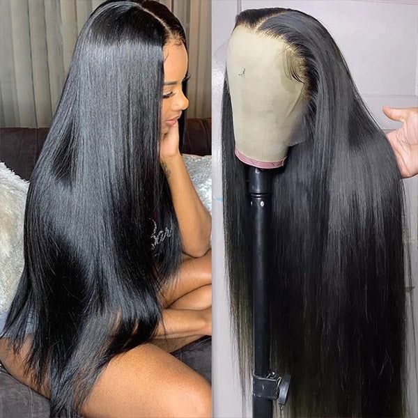 QVR Straight Wigs Human Hair Wig Pre-plucked Hairline with Baby Hair T Lace 4x4 13x4 13x6 Lace Frontal Wigs 210 Density - Image 8