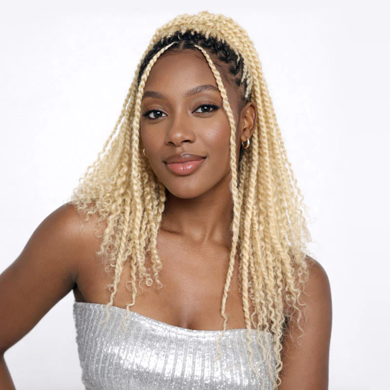 QVR #613 Blonde Color Afro kinky Bulk Human Hair for Braiding & Twists - Image 4