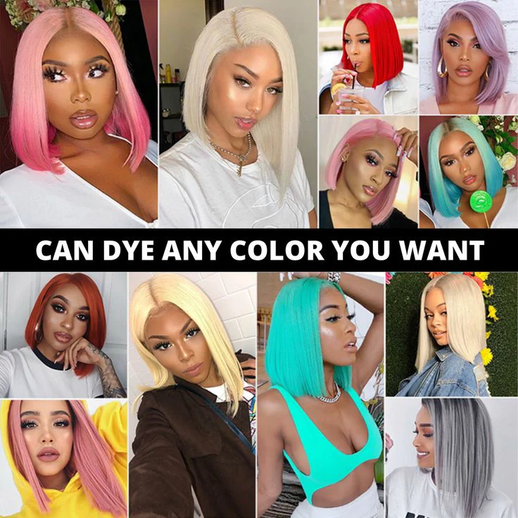 QVR 613 Color Blonde Hair Short Bob Wigs Straight Human Hair Wigs Short Lace Wigs - Image 9