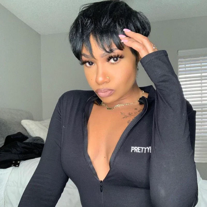 QVR Boss Pixie Cut Wigs Human Hair Short Wigs For Women - Image 4