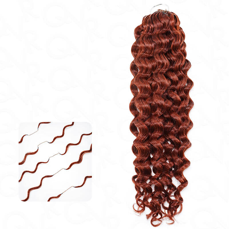 QVR Dark Brown #4 Crochet Hair Water Wave Machine Made Feather Human Hair Extension - Image 21