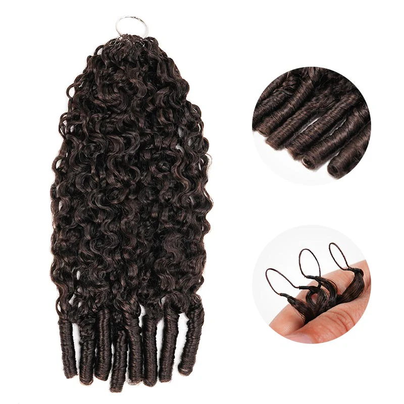 QVR Soft Feather Crochet Hair 3 Packs Small Kinky Curly Machine Made Human Hair Extension - Image 34