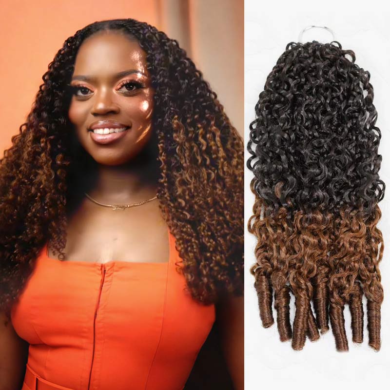 QVR Burmese Curly Feather Crochet Human Hair Salt Pepper Machine Made Crochet Weave Hair Extensions - Image 12