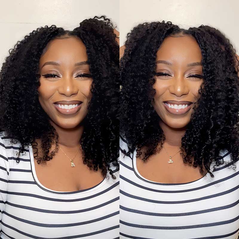 QVR Burmese Kinky Curly Crochet Hair Machine Made Natural Black Natural Curls Feather Human Hair Extension - Image 6