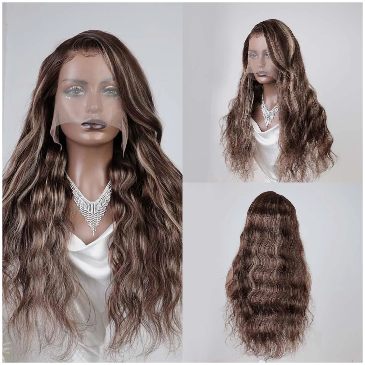 QVR Dark Balayage HD Lace Front Closure Wig Human Hair Body Wave Wigs - Image 3