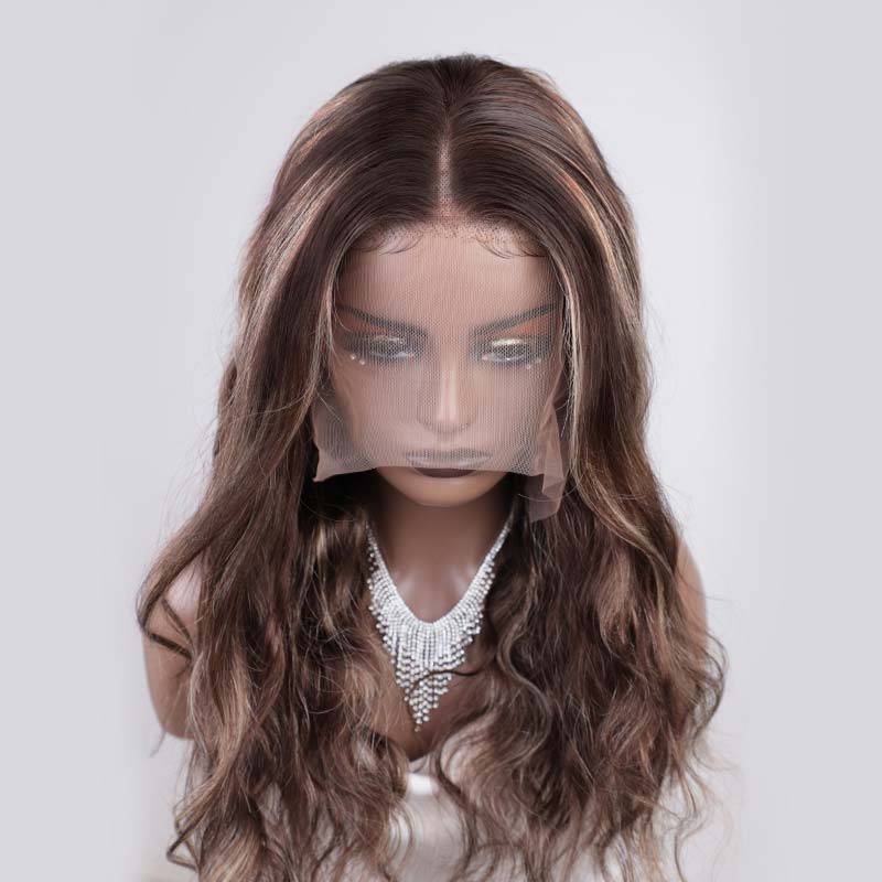 QVR Dark Balayage HD Lace Front Closure Wig Human Hair Body Wave Wigs - Image 7