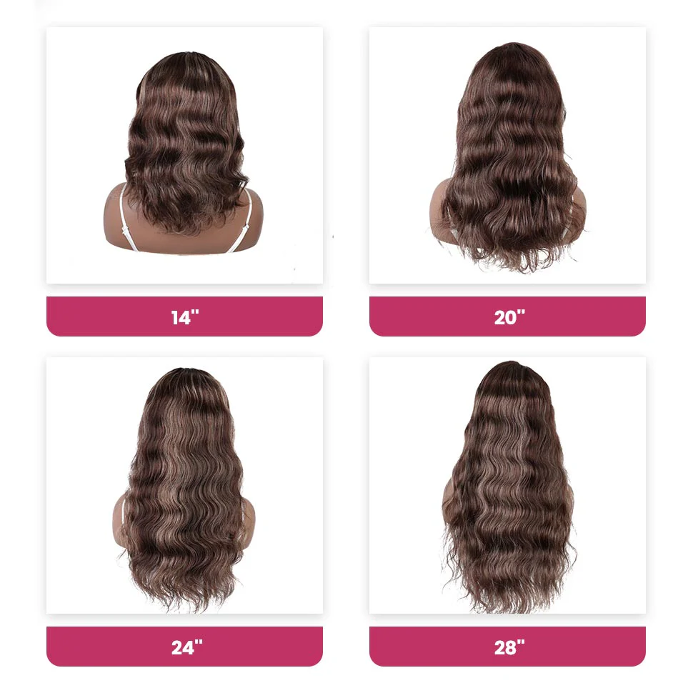 QVR Dark Balayage HD Lace Front Closure Wig Human Hair Body Wave Wigs - Image 9