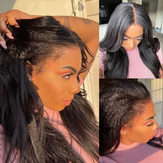 QVR Glueless 13x4/4x4/5x5 Lace Closure Wig Yaki Kinky Straight Wear and Go Human Hair Wigs - Image 6