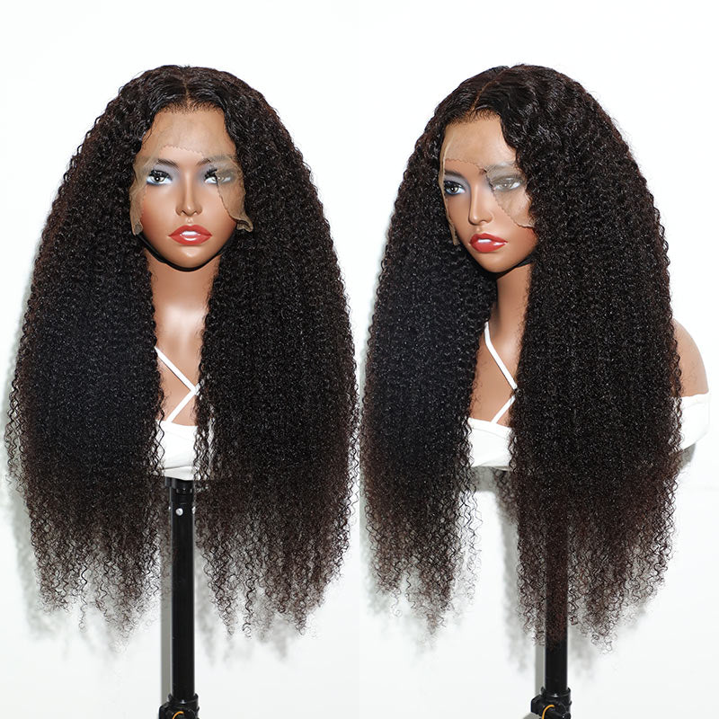 QVR Pre-plucked Undetectable 13x4/4x4/13x6 Transparent Lace Frontal Wig Kinky Curly Human Hair Wig - Image 6