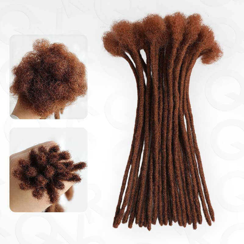 QVR Handmade Dreadlocks Natural Black Thickness 0.6cm Human Hair Loc Extensions - Image 11