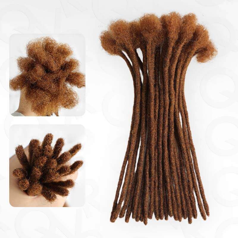 QVR Handmade Dreadlocks Natural Black Thickness 0.6cm Human Hair Loc Extensions - Image 10