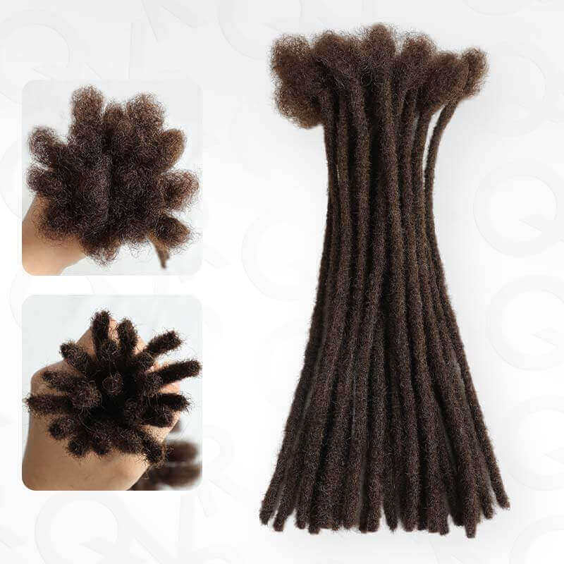 QVR Handmade Dreadlocks Natural Black Thickness 0.6cm Human Hair Loc Extensions - Image 8