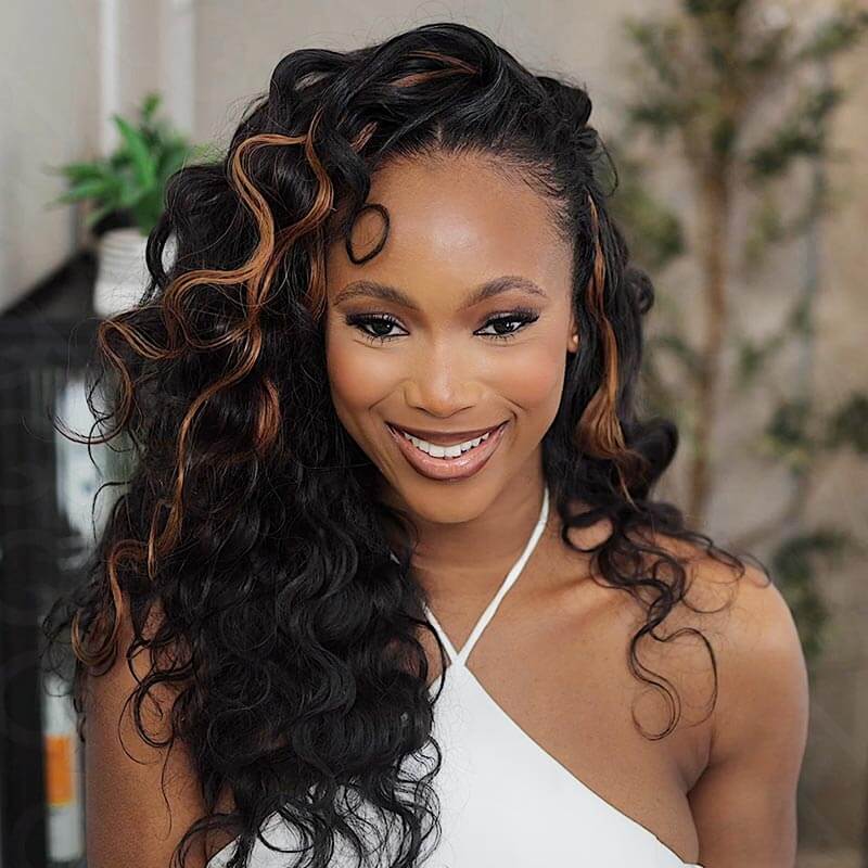QVR Body Wave Crochet Hair Natural Black Machine Made Feather Human Hair Extension - Image 14