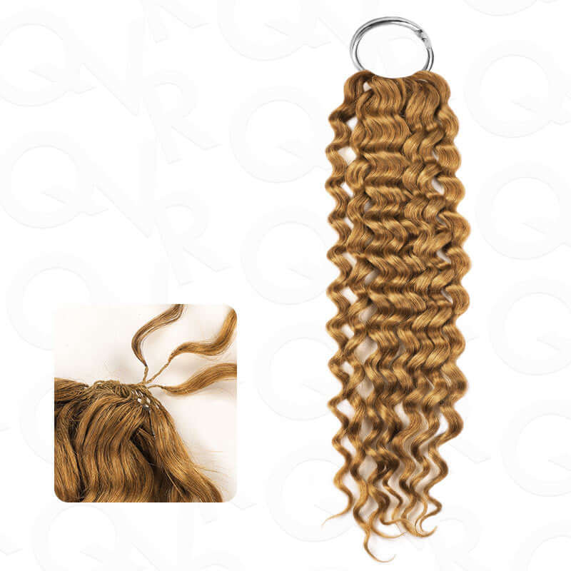 QVR Highlight Crochet Hair Water Wave #4+#30+#27 Machine Made Feather Human Hair Extension - Image 12