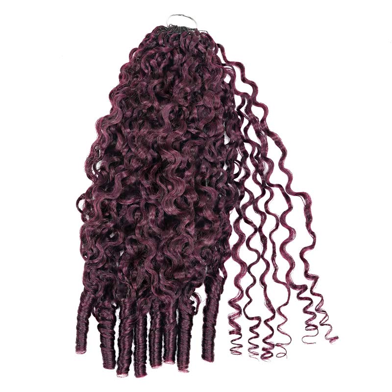 QVR Seamless Burmese Curly Feather Crochet Hair Highlight #P4/27 Machine Made Human Hair Extensions - Image 19