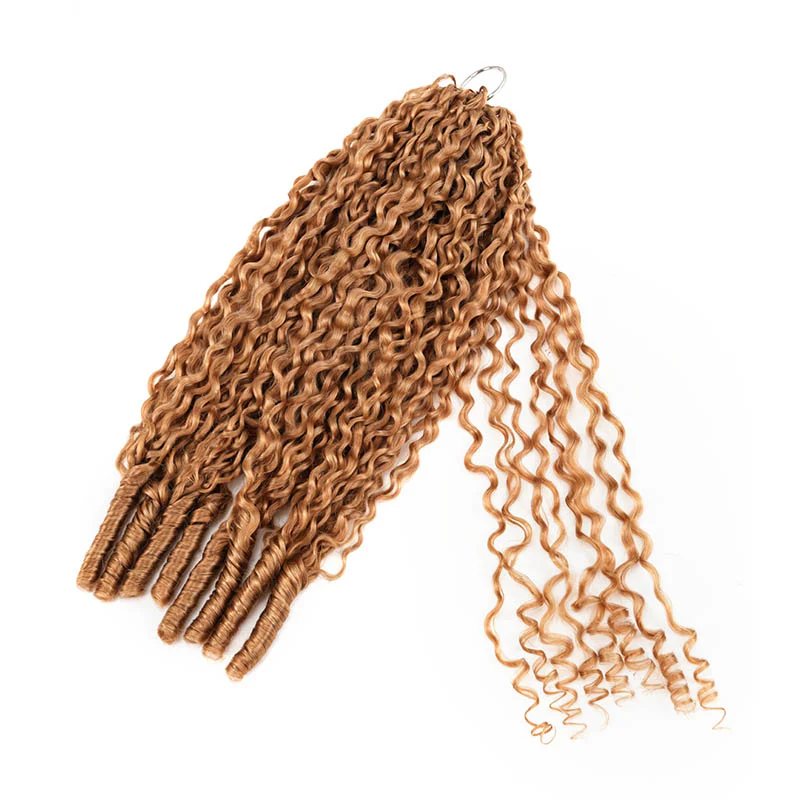 QVR Seamless Burmese Curly Feather Crochet Hair Highlight #P4/27 Machine Made Human Hair Extensions - Image 25