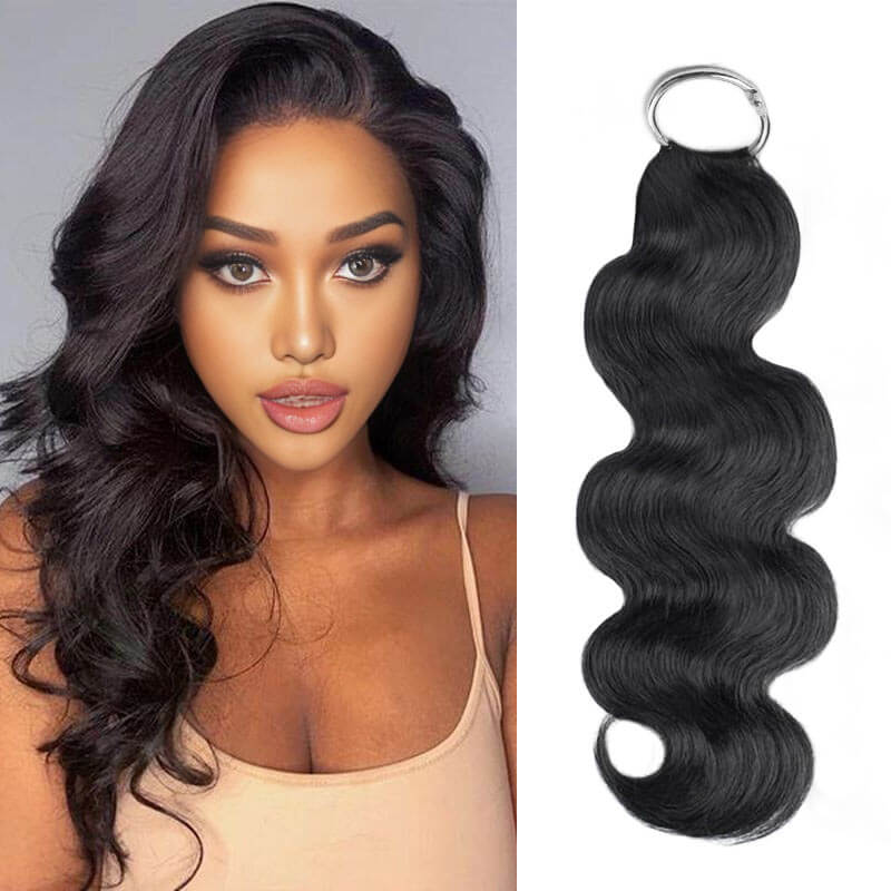 QVR Body Wave Crochet Hair Natural Black Machine Made Feather Human Hair Extension - Image 12