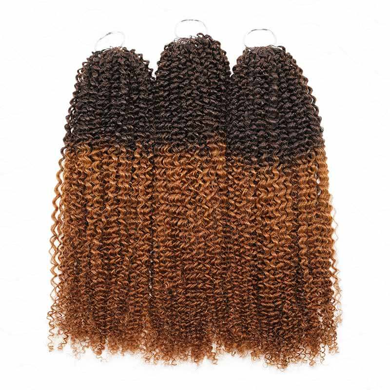 QVR Ombre #T4/30 Human Crochet Hair Afro Kinky Curly Machine Made Feather Crochet Hairstyle - Image 7