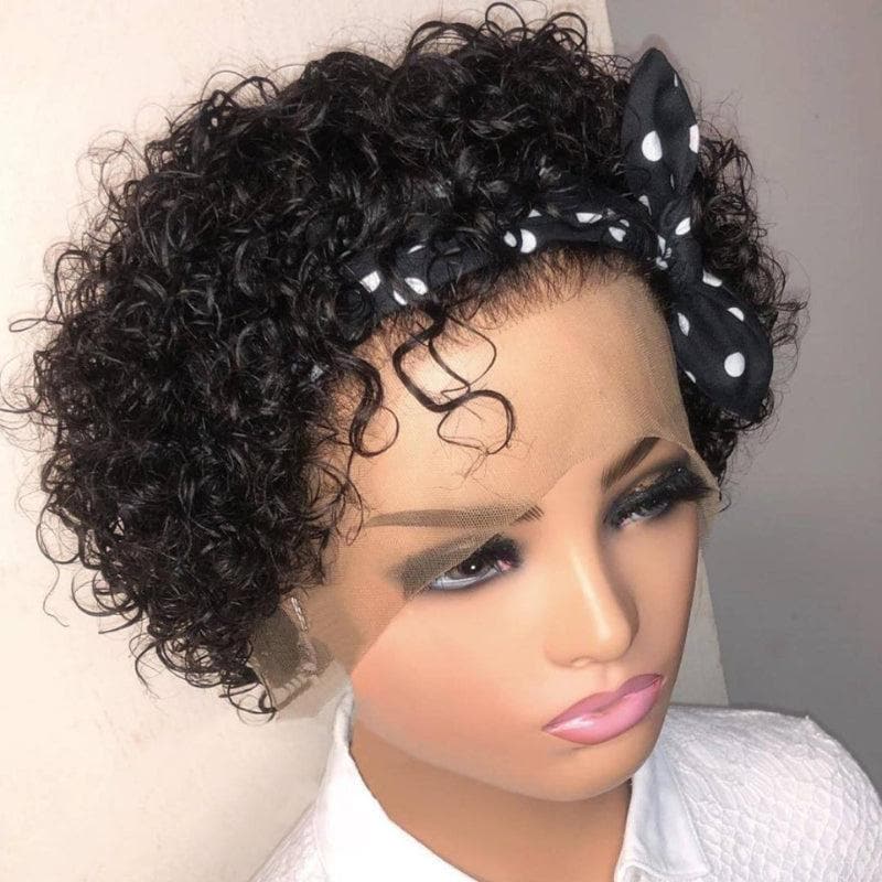 QVR Popular Bouncy Curly Short Pixie Cut Wig 13x4 Lace Wigs - Image 4