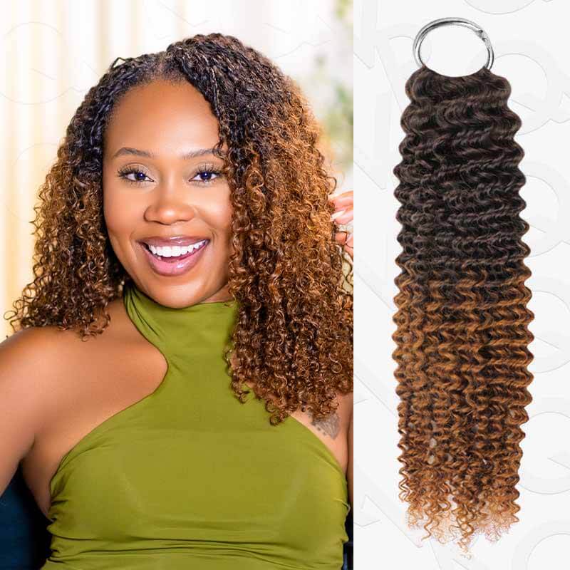 QVR Premium Chinese Hair Water Wave Virgin Human Crochet Hair Ombre #T1B/30 Machine Made Feather Crochet Hairstyles - Image 9