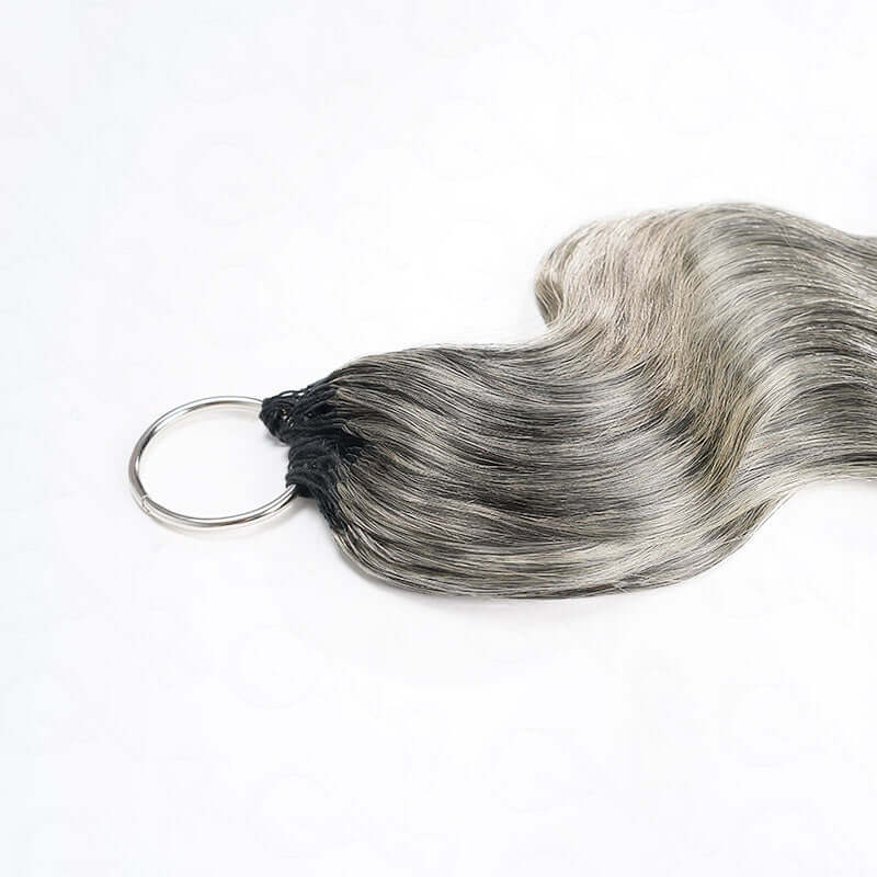 QVR Salt Pepper Crochet Hair Body Wave Machine Made Feather Human Hair Extension - Image 10