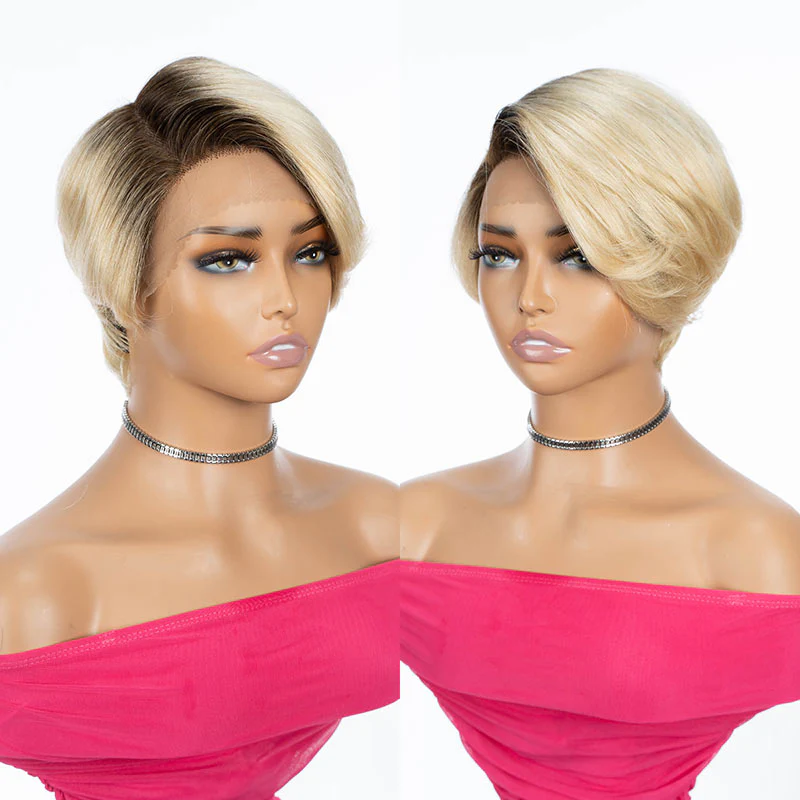 QVR Side Part Pixie Cut Short Wigs T Part Lace Wigs - Image 8