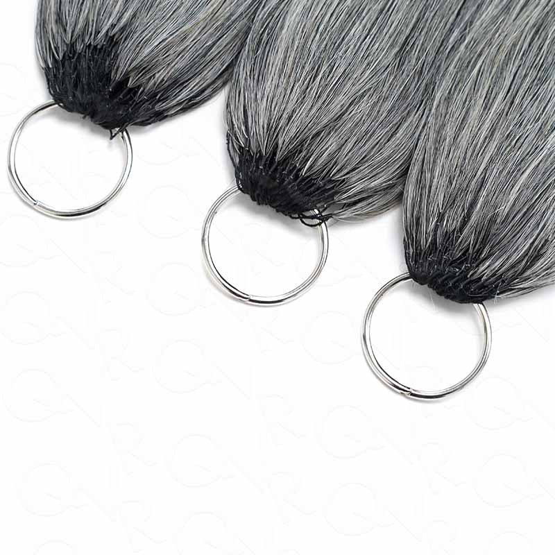 QVR Silk Straight Feather Crochet Human Hair Salt Pepper Machine Made Crochet Weave Hair Extensions - Image 3