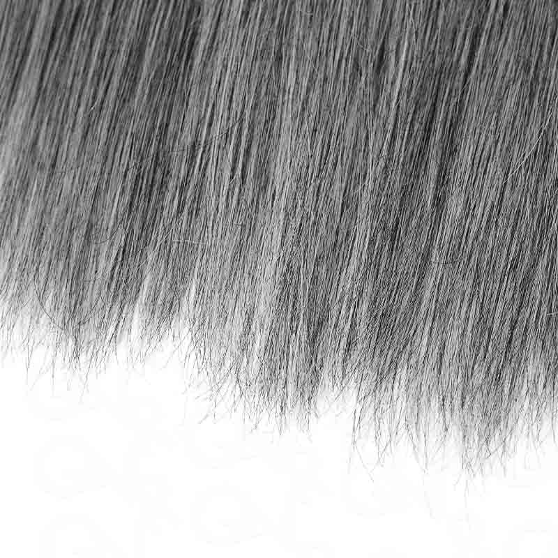 QVR Silk Straight Feather Crochet Human Hair Salt Pepper Machine Made Crochet Weave Hair Extensions - Image 5